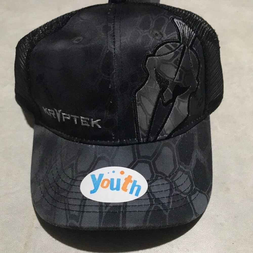 KRYPTEK Black Camo Baseball Hat YOUTH / KIDS